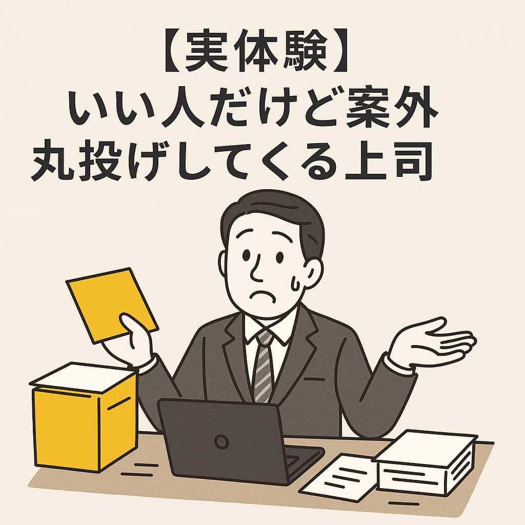 【実体験】いい人だけど案外丸投げしてくる上司